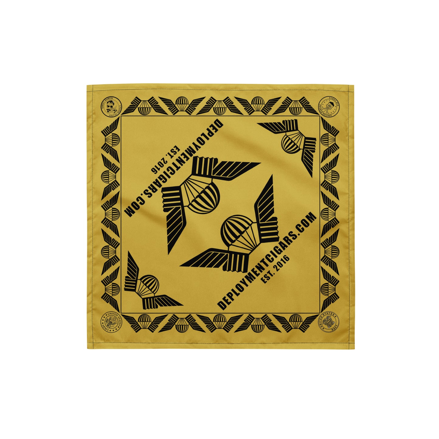 DCC Old Gold/Black Logo Bandana