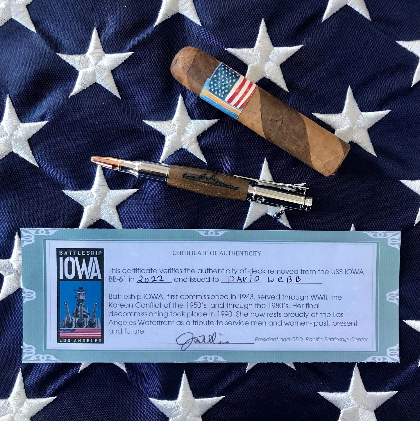 Handcrafted USS Iowa Bolt-action Hardwood Pen