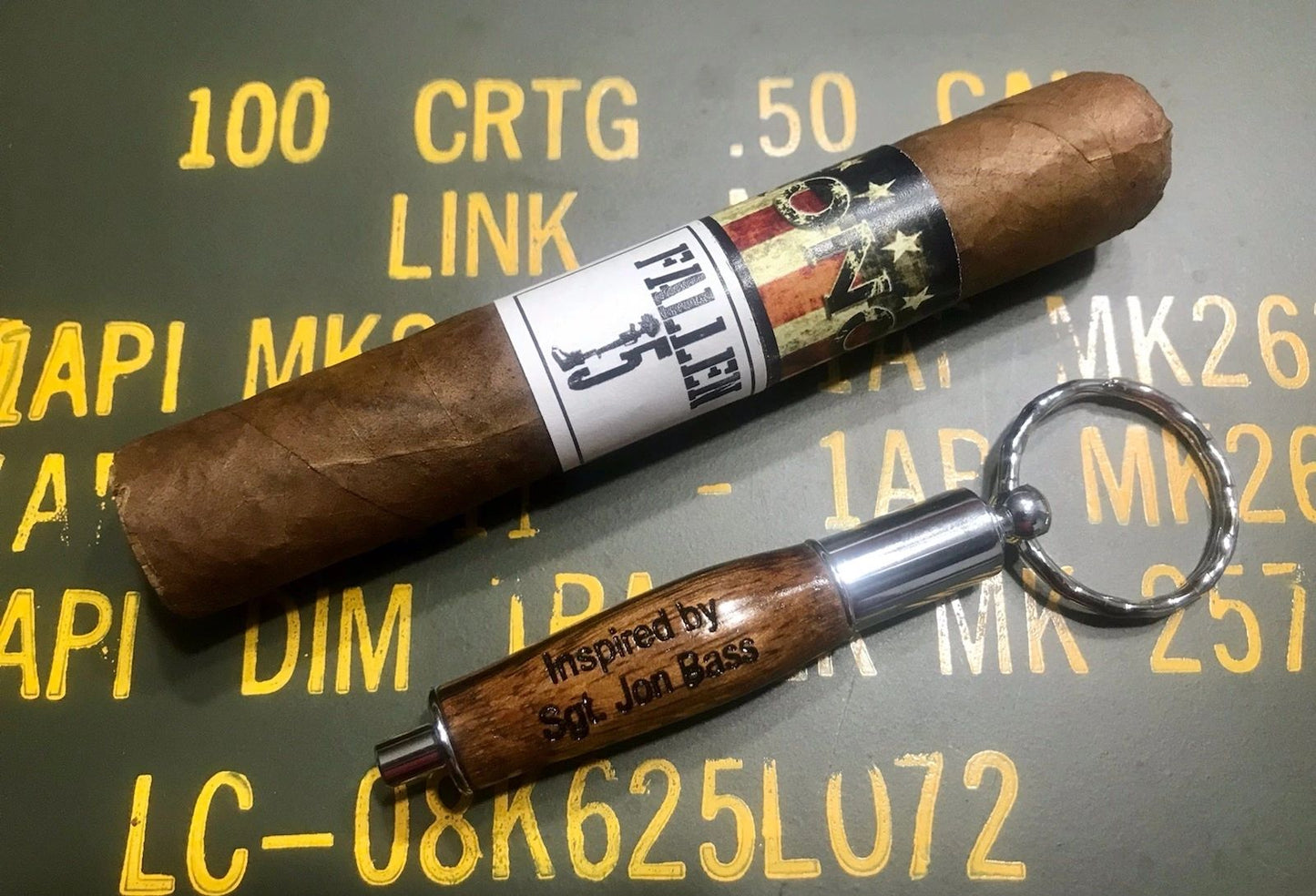 Handcrafted SGT Jon Bass Inspired Engraved Cigar Punch/Cutter