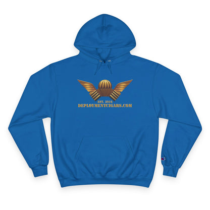 Champion Hoodie — Gold Wing Emblem Military-Inspired Pullover