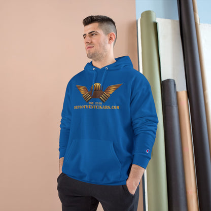 Champion Hoodie — Gold Wing Emblem Military-Inspired Pullover