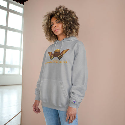 Champion Hoodie — Gold Wing Emblem Military-Inspired Pullover