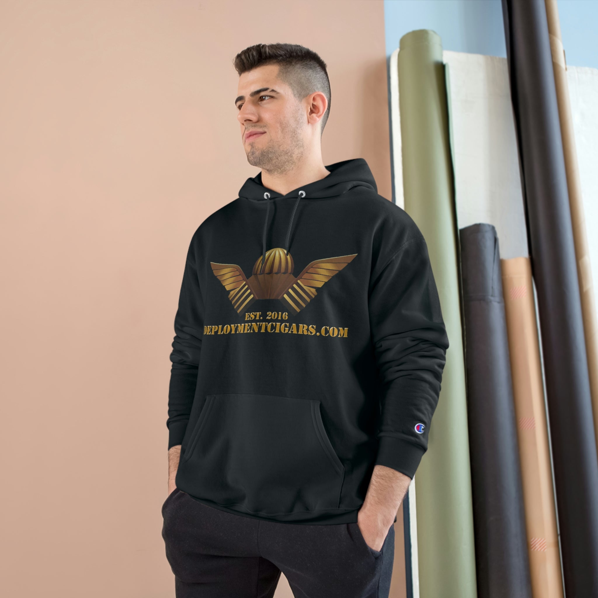 Champion hoodie c gold online