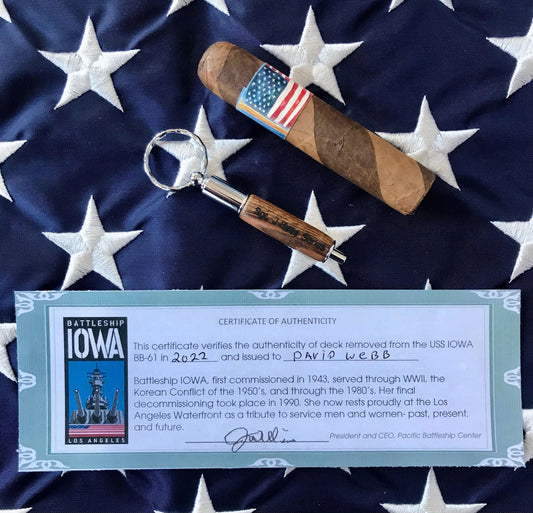 Handcrafted USS Iowa Engraved Cigar Punch/Cutter